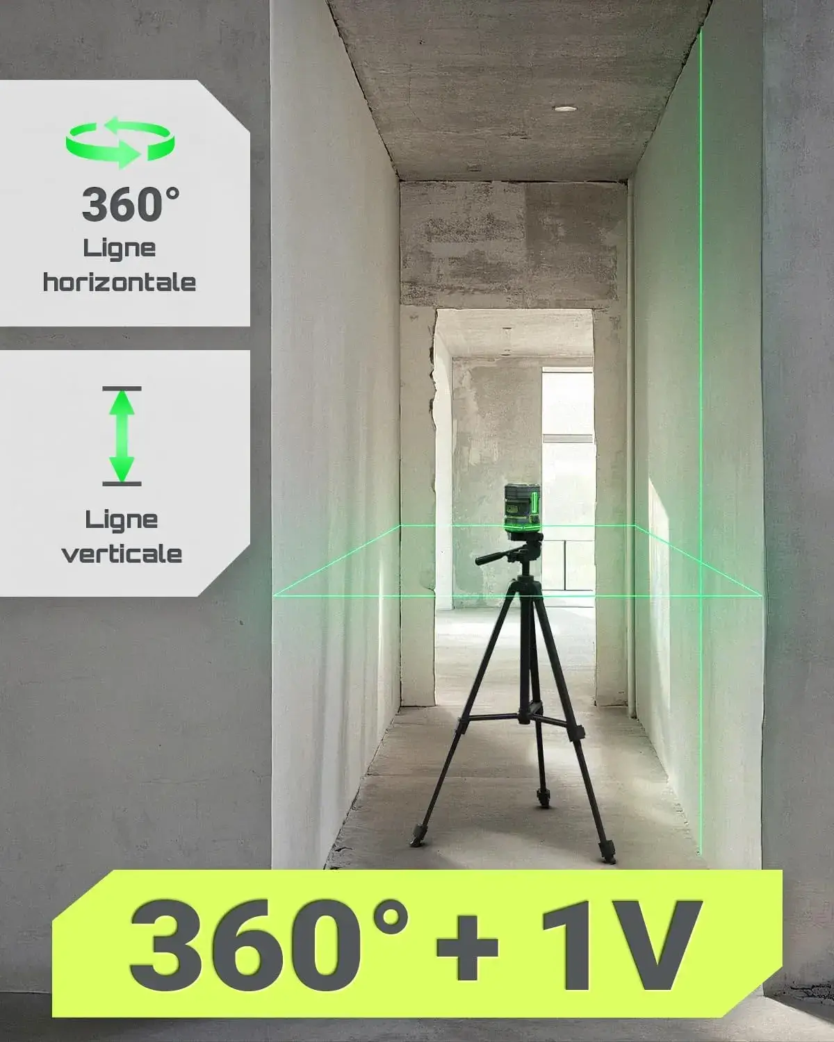 niveau laser lasgoo lg-rs5 en situation de chantier