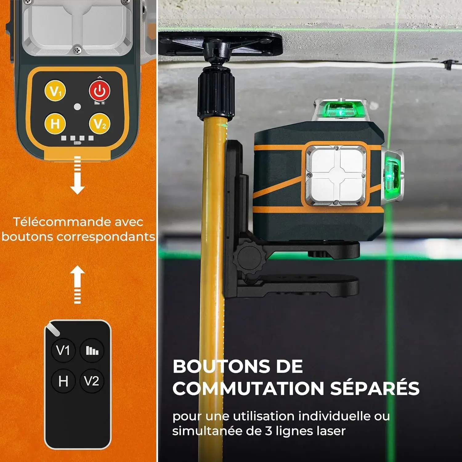 niveau laser cigman cm-801 en situation de chantier